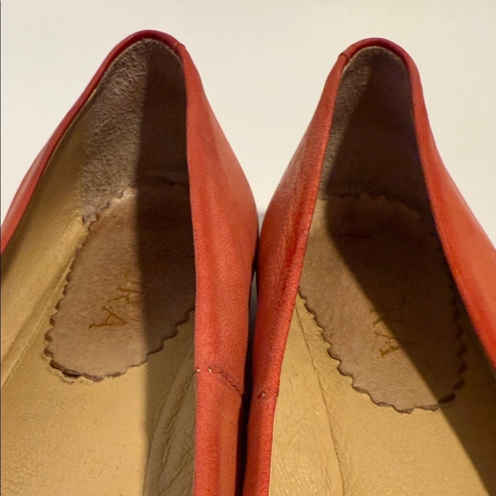 Badura orange-red color Leather Ballet Flats EU37/US6.5 - Picture 7 of 9